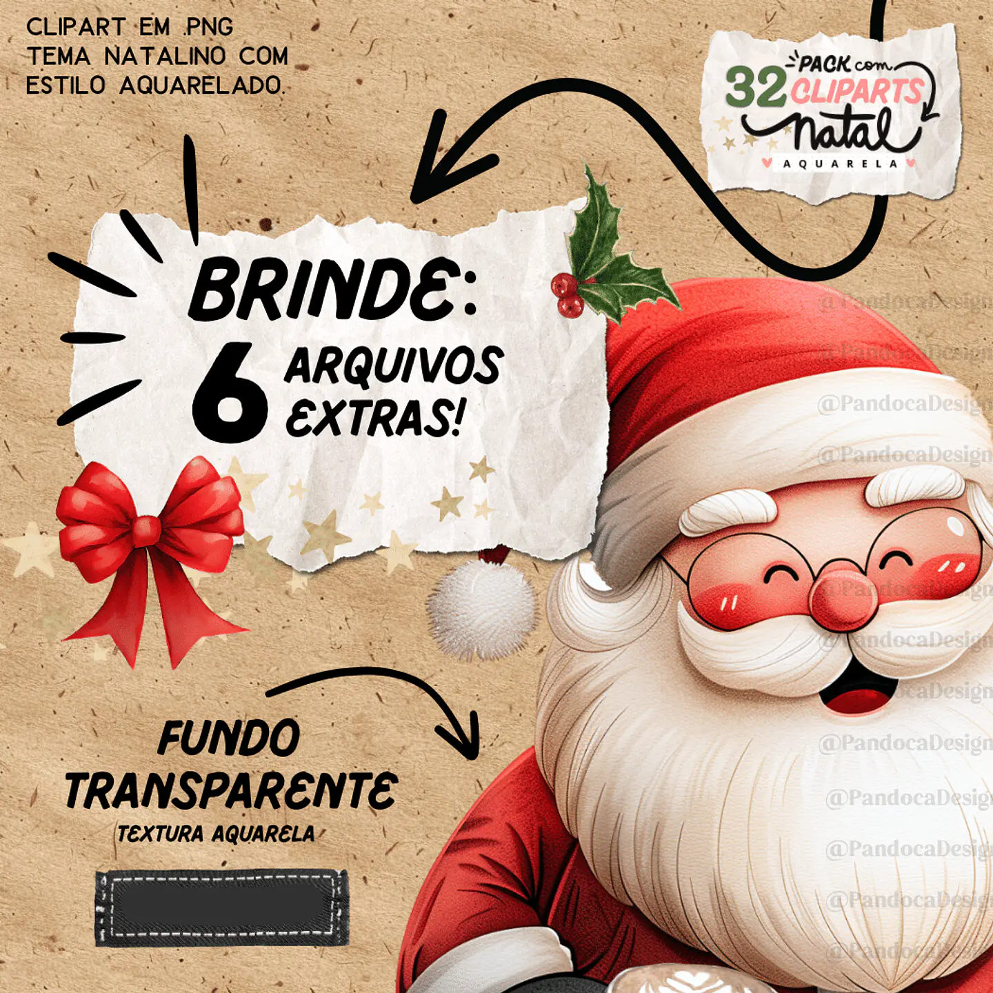 Kit Digital Natal Clipparts - Pandoca  2