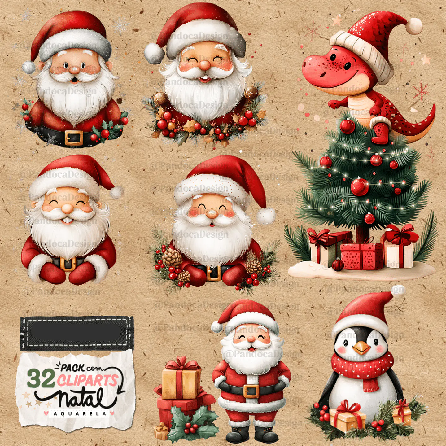 Kit Digital Natal Clipparts - Pandoca  4