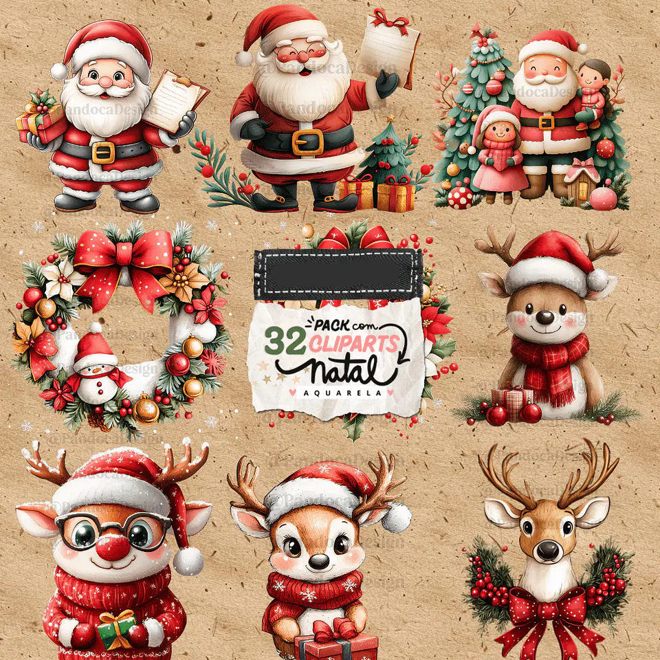 Kit Digital Natal Clipparts - Pandoca  5