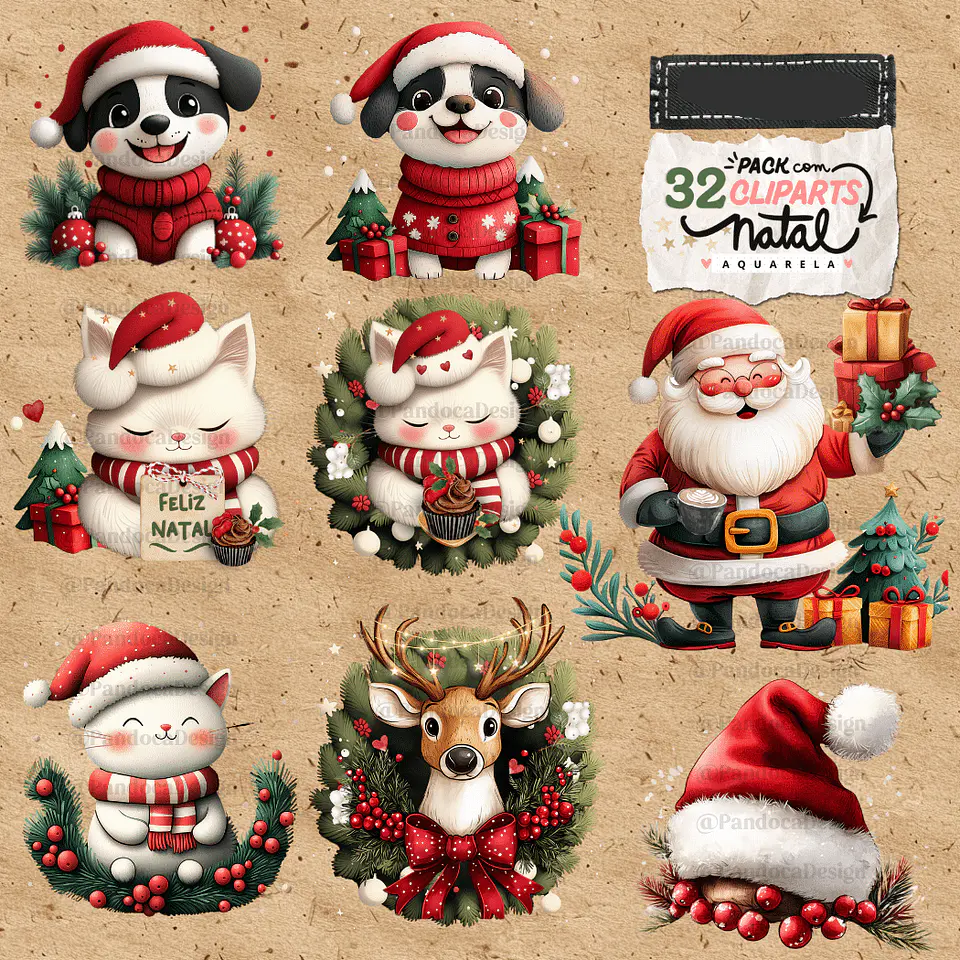 Kit Digital Natal Clipparts - Pandoca  6