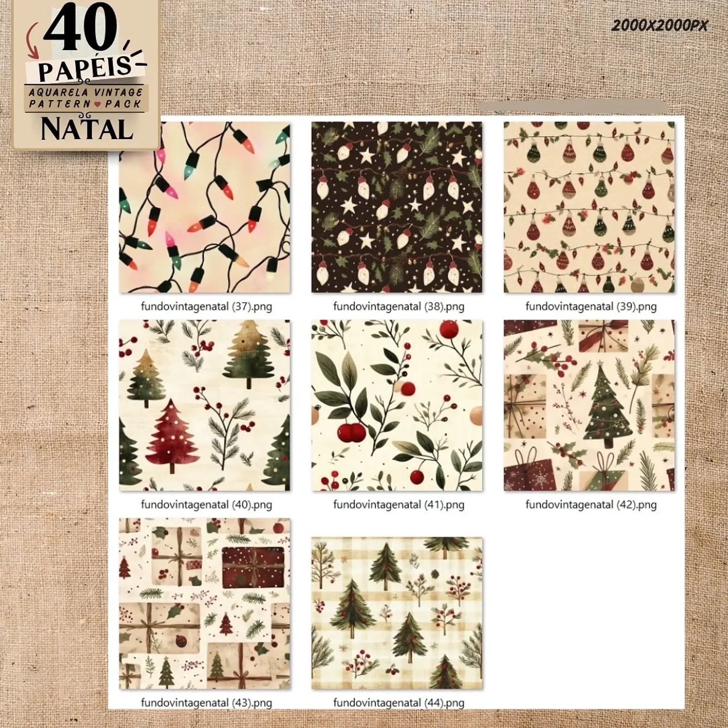 Kit Digital Natal Papéis - Pandoca 7