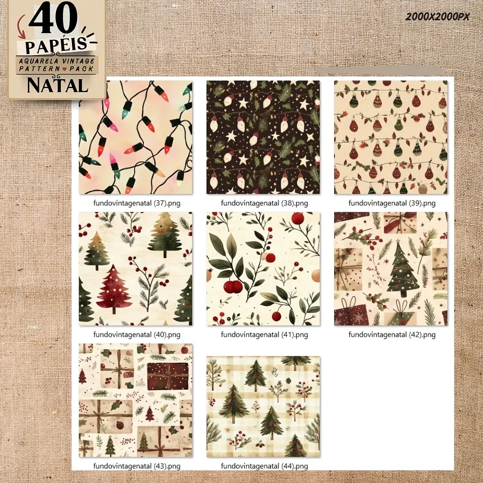 Kit Digital Natal Papéis - Pandoca 7