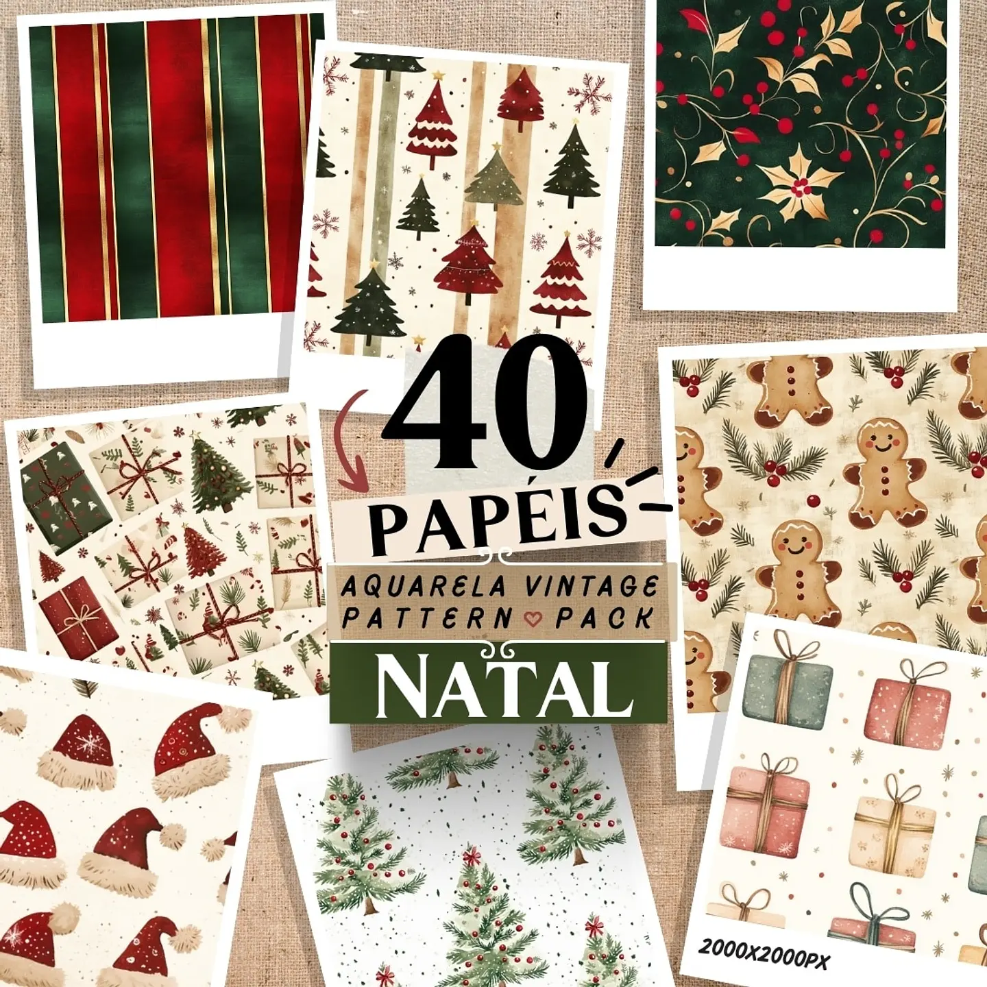 Kit Digital Natal Papéis - Pandoca 1