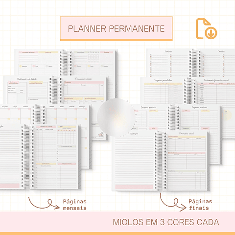 Arquivo Miolo Planner Permanente só o miolo 2 em 1 (Versão nova) - SARA