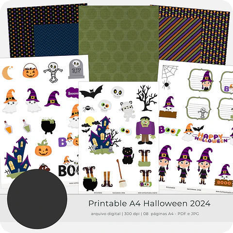 Arquivo Halloween  Printables A4 - TUTTI