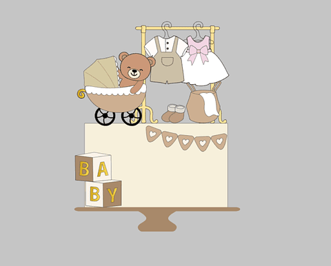 Arquivo Topo de Bolo Quarto de Bebê - EM CAMADAS