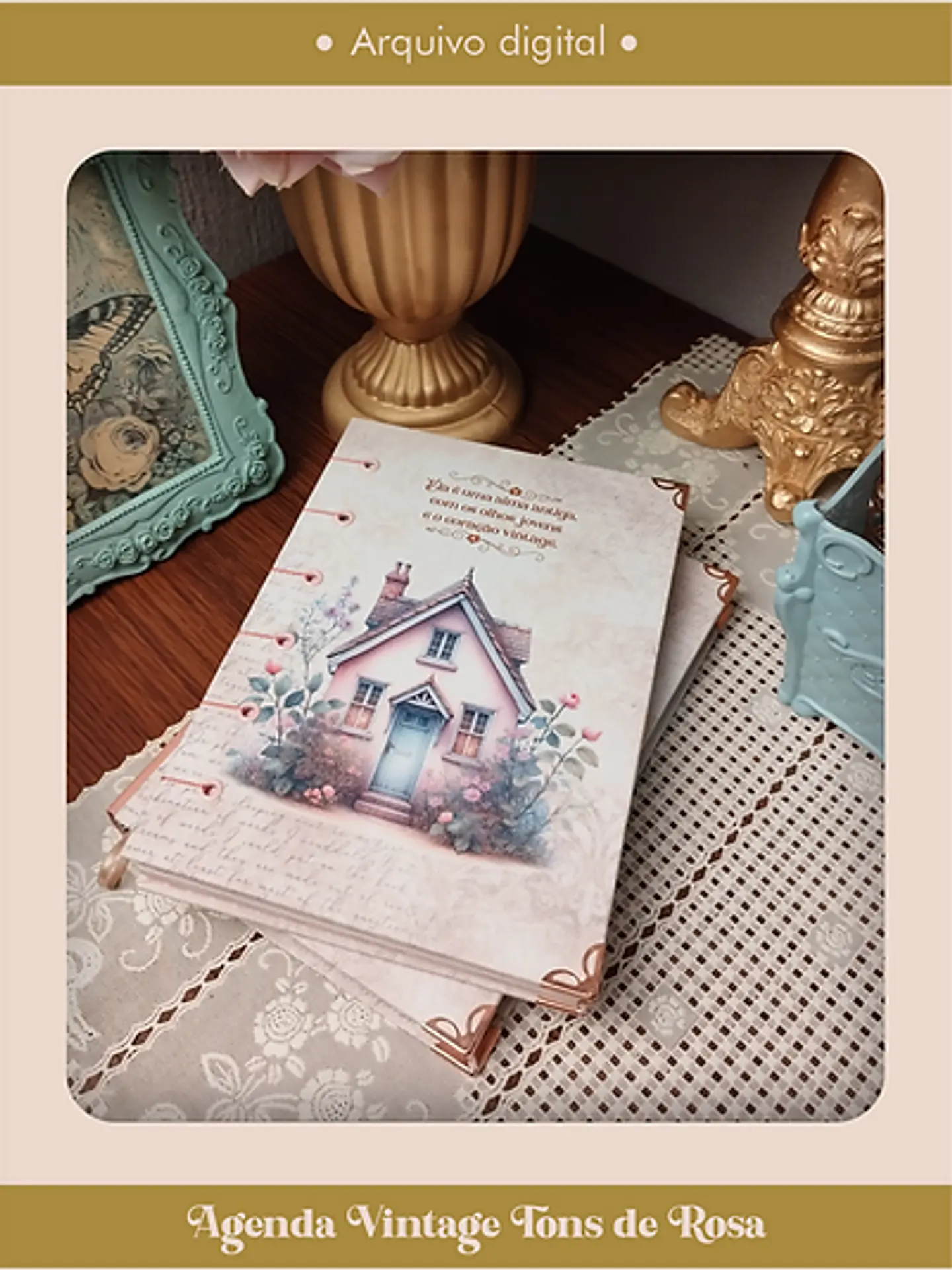 Arquivo Agenda Vintage Tons de Rosa 2025 e Permantente COSTURA - Perfeito Miolo 5