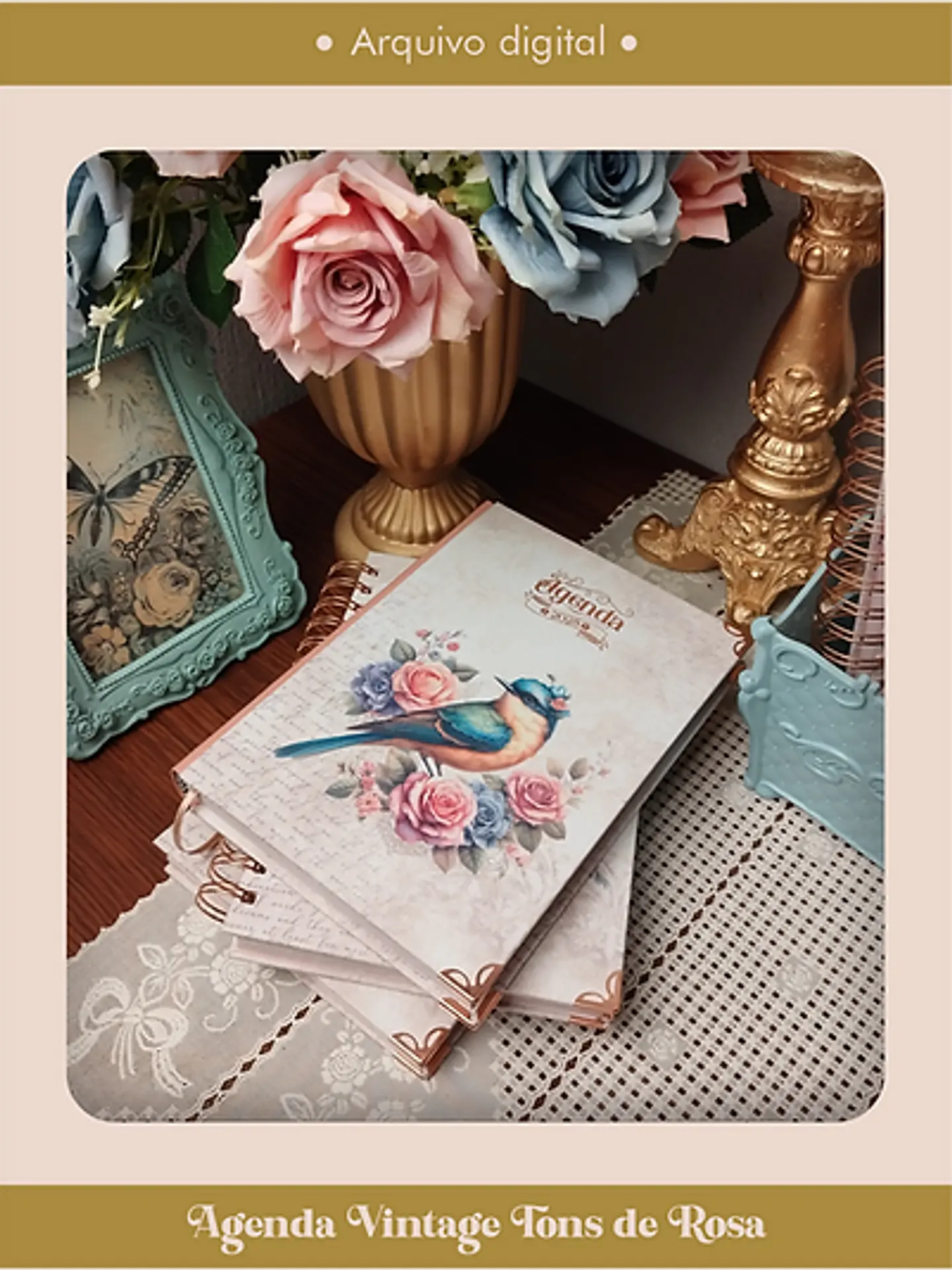 Arquivo Agenda Vintage Tons de Rosa 2025 e Permantente COSTURA - Perfeito Miolo 7