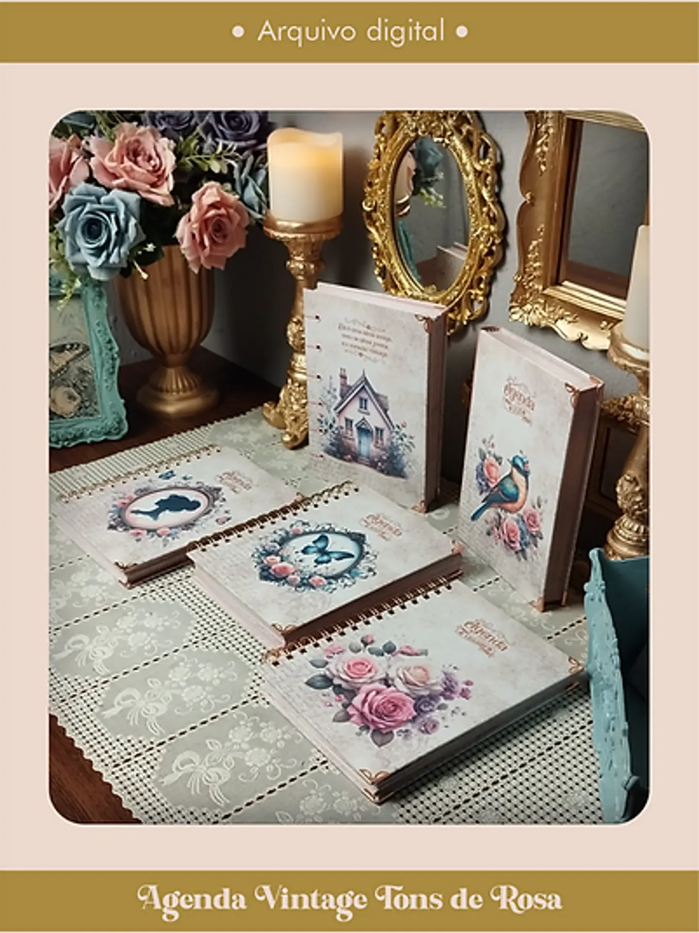 Arquivo Agenda Vintage Tons de Rosa 2025 e Permantente COSTURA - Perfeito Miolo 12