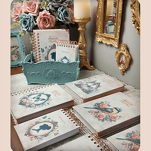 Arquivo Agenda Vintage Tons de Rosa 2025 e Permantente WIRE-O e ESPIRAL - Perfeito Miolo