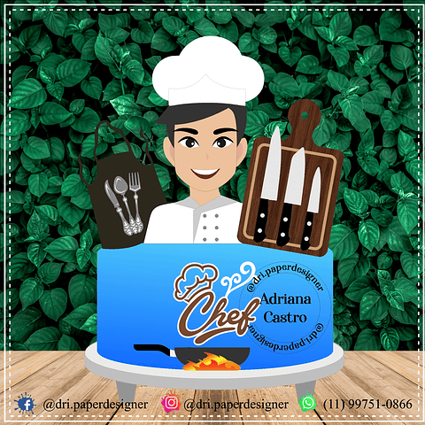 Arquivo de Corte Topo Cozinheiro - Chef