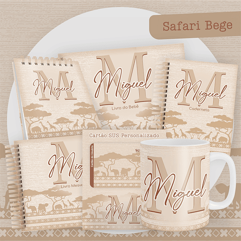 Arquivo de Encadernação Baby Safari Bege - Pamella