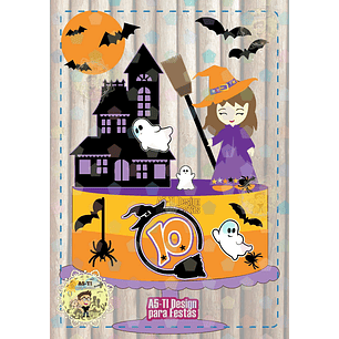 Arquivo de Corte Topo Halloween Bruxinhas - EM CAMADAS