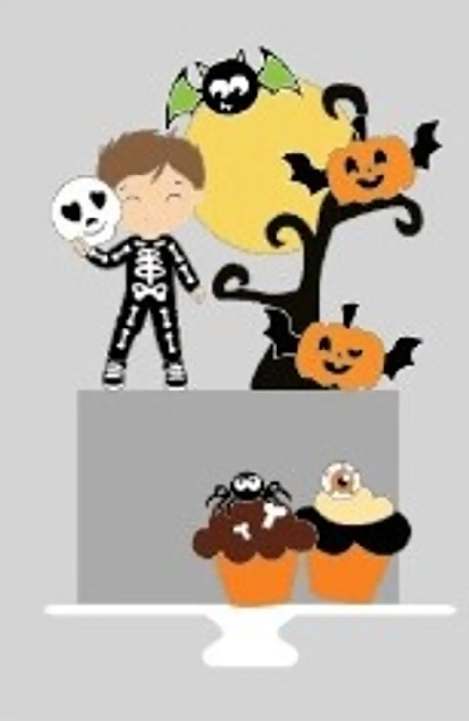Arquivo Topo de Bolo Halloween Menino Esqueleto - EM CAMADAS 1