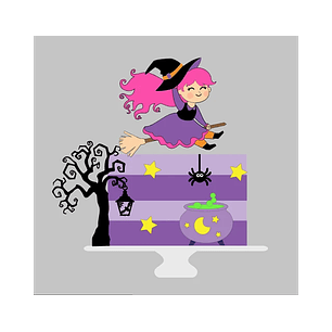 Arquivo Topo de Bolo Halloween Bruxinha - EM CAMADAS