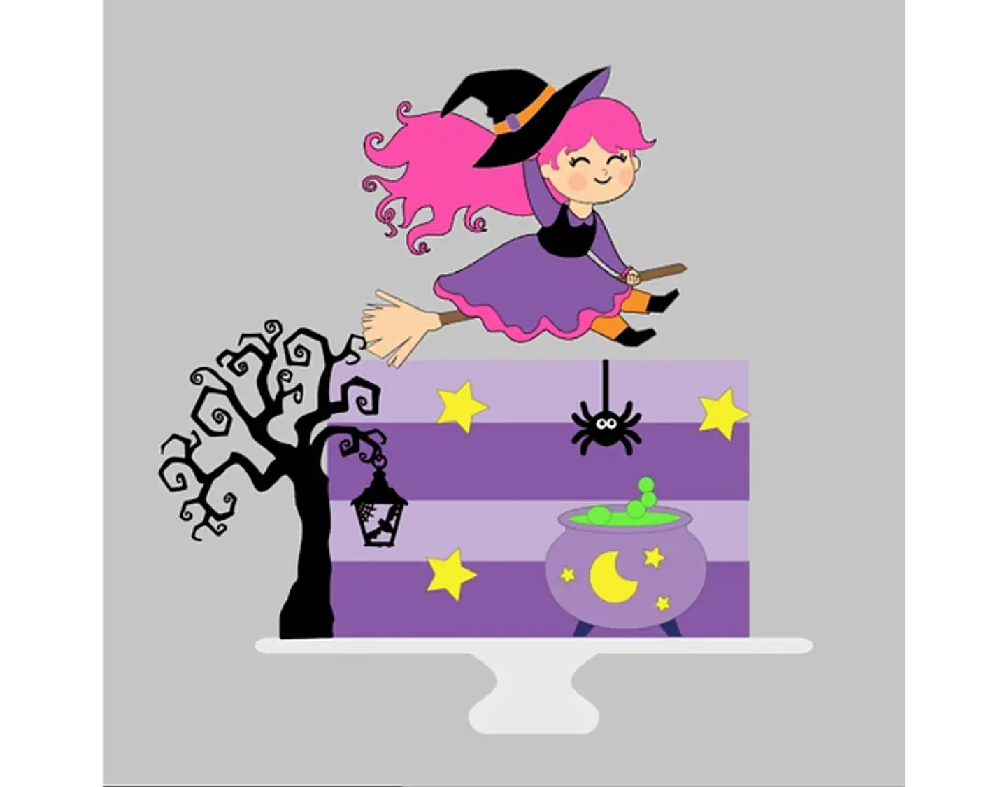 Arquivo Topo de Bolo Halloween Bruxinha - EM CAMADAS 1