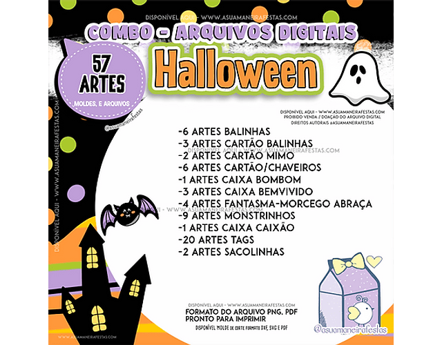 Arquivo de Corte Halloween Combo Completo - A sua Maneira Festas