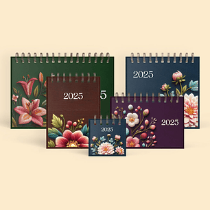Arquivo Capas Calendários 2025 Flores e Bordados Noite - NILMARA