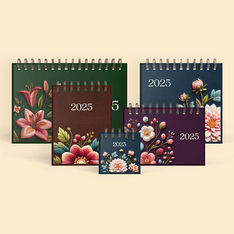 Arquivo Capas Calendários 2025 Flores e Bordados Noite - NILMARA