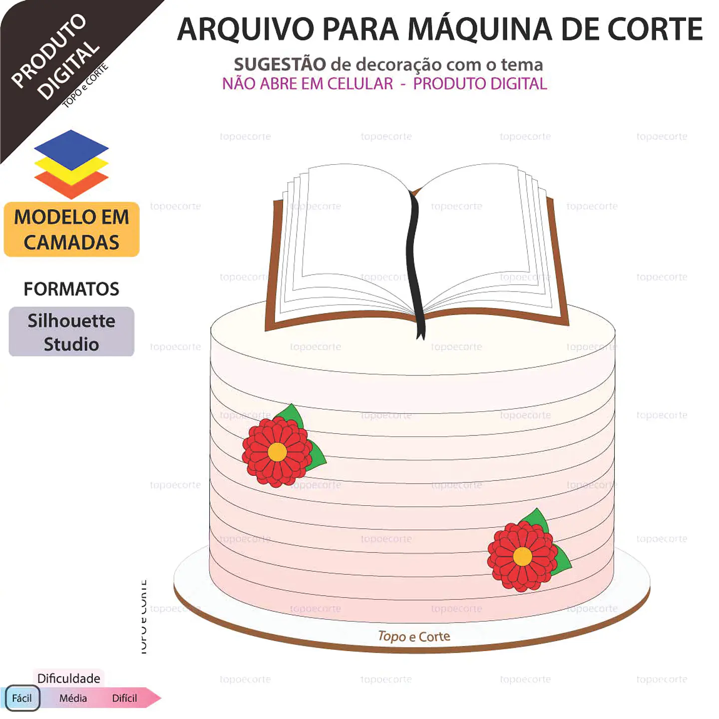 Arquivo de Corte de Bolo Bíblia - Em Camadas 1