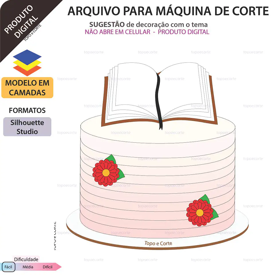 Arquivo de Corte de Bolo Bíblia - Em Camadas 1