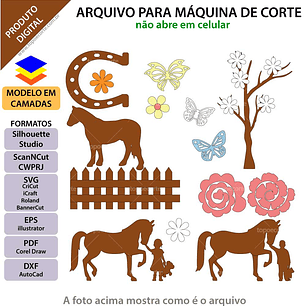 Arquivo de Corte Topo Cavalos Crianças