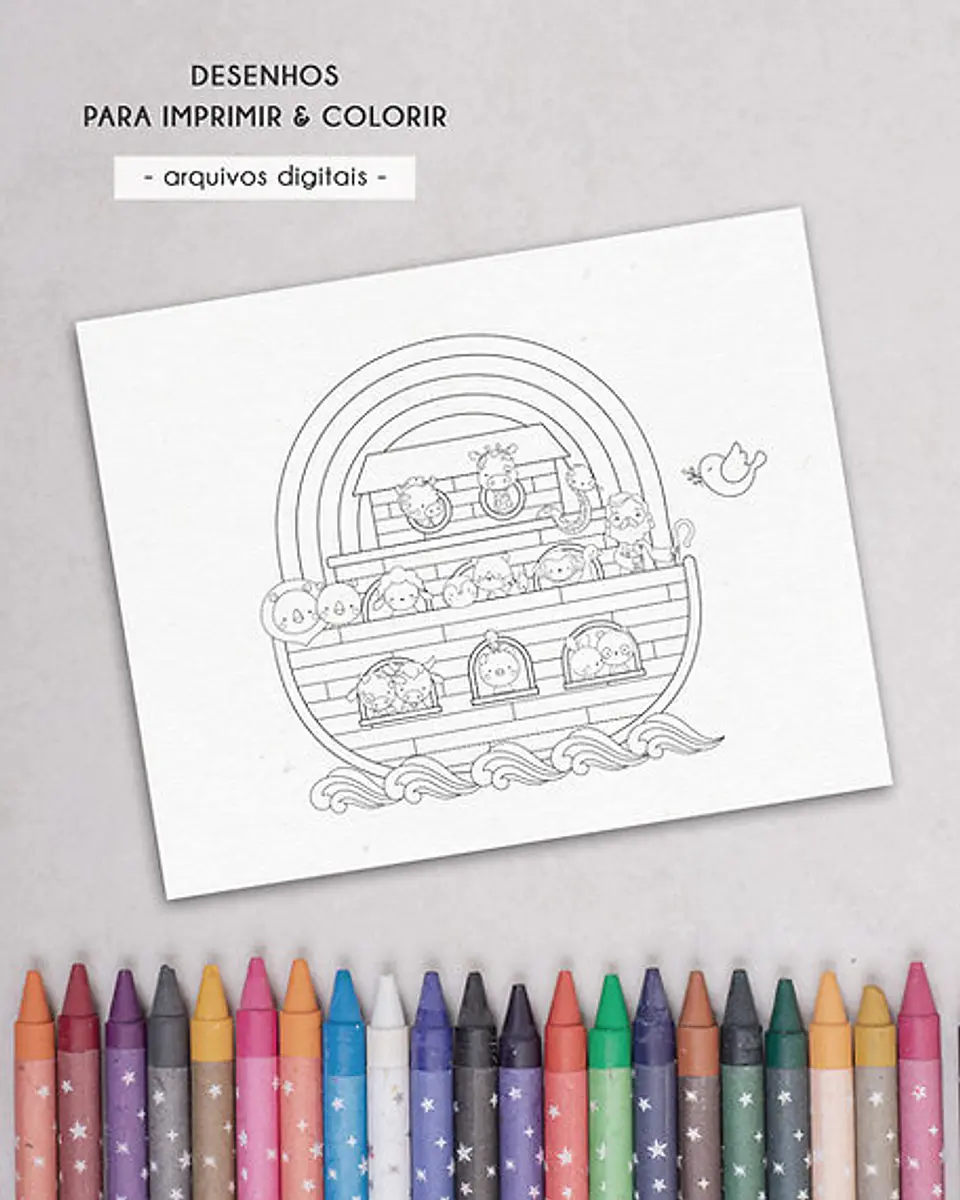 Kit Digital Arca de Noé para Colorir - NI ESTUDIO 4