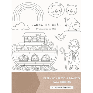 Kit Digital Arca de Noé para Colorir - NI ESTUDIO
