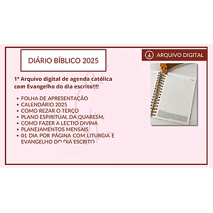 Arquivo Diário com Evangelho Católico A5 2025 - ora que passa