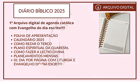 Arquivo Diário com Evangelho Católico A5 2025 - ora que passa