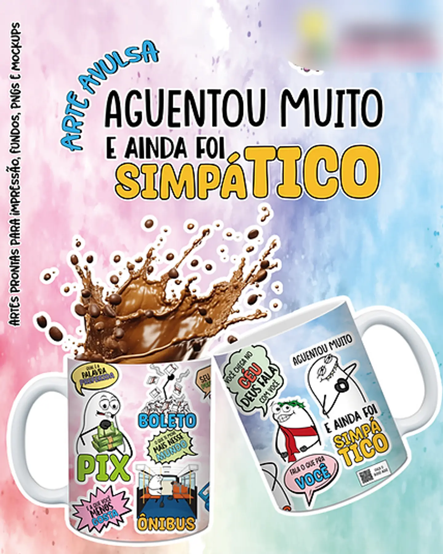 Arquivo Caneca Flork PIX Aguentou muito e ainda foi simpático - Originale 1