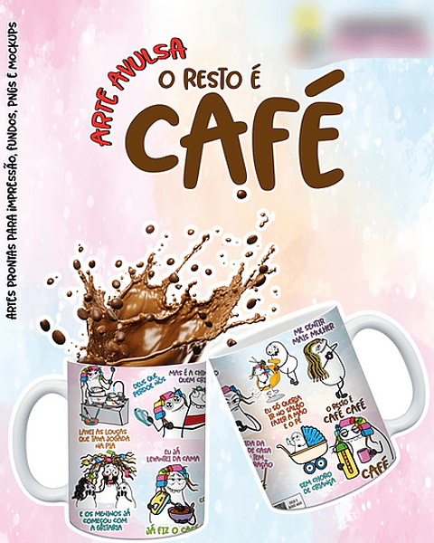 Arquivo Caneca Flork O Resto é Café - Originale
