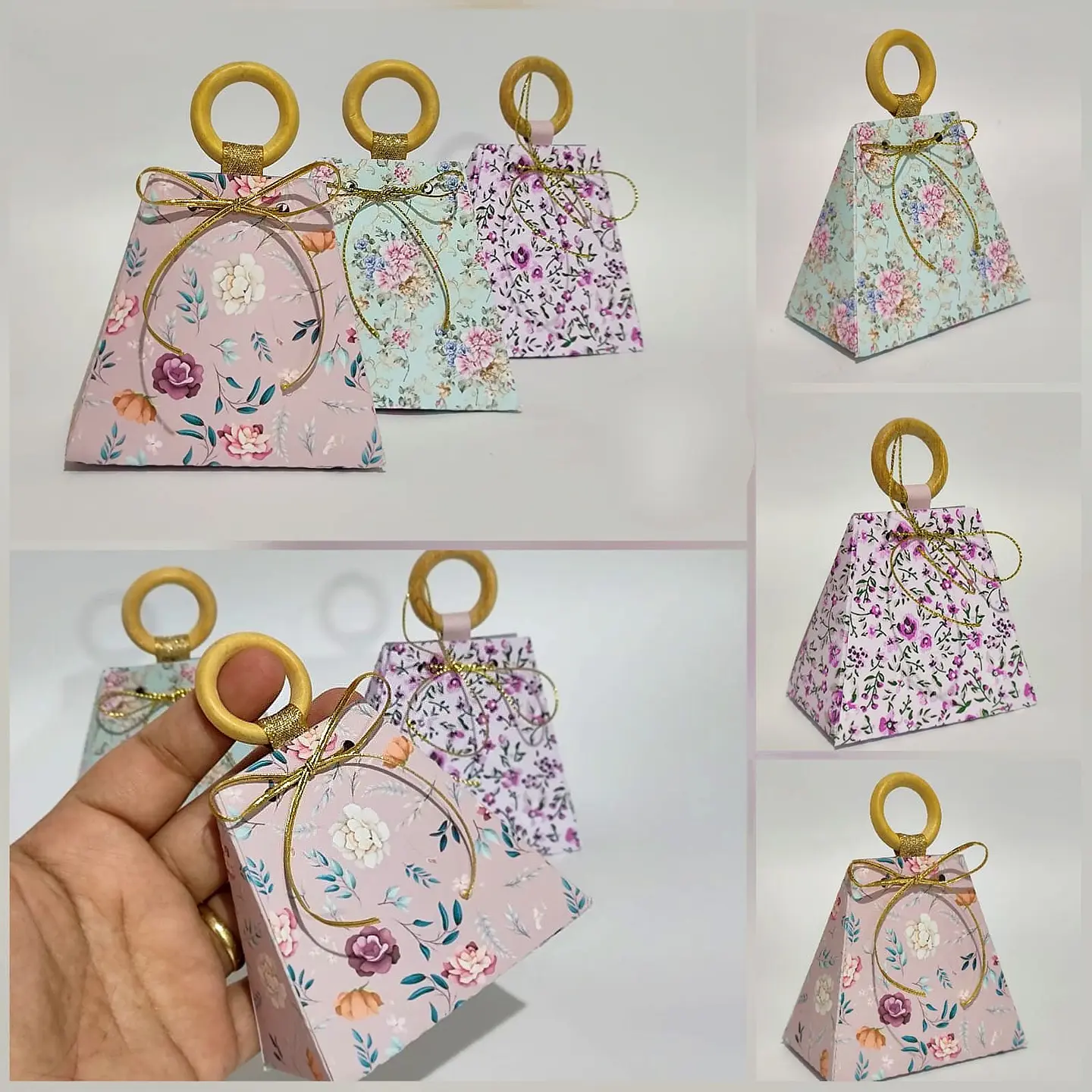 Arquivo de Corte Caixa Lembrancinha Delicada Floral Bolsinha - CRIAR BV 1