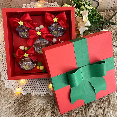 Arquivo Natal Caixa para 5 Bolinhas - SOMENTE MOLDE