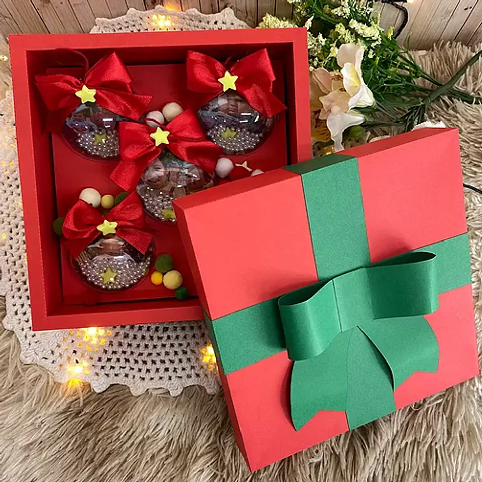 Arquivo Natal Caixa para 5 Bolinhas - SOMENTE MOLDE 1