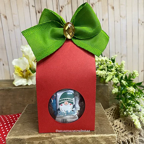 Arquivo Caixa Bolinha Acrilica Natal Molde