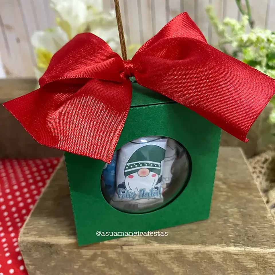  Arquivo Caixa Bolinha Acrilica Natal Molde - Cubinho 1