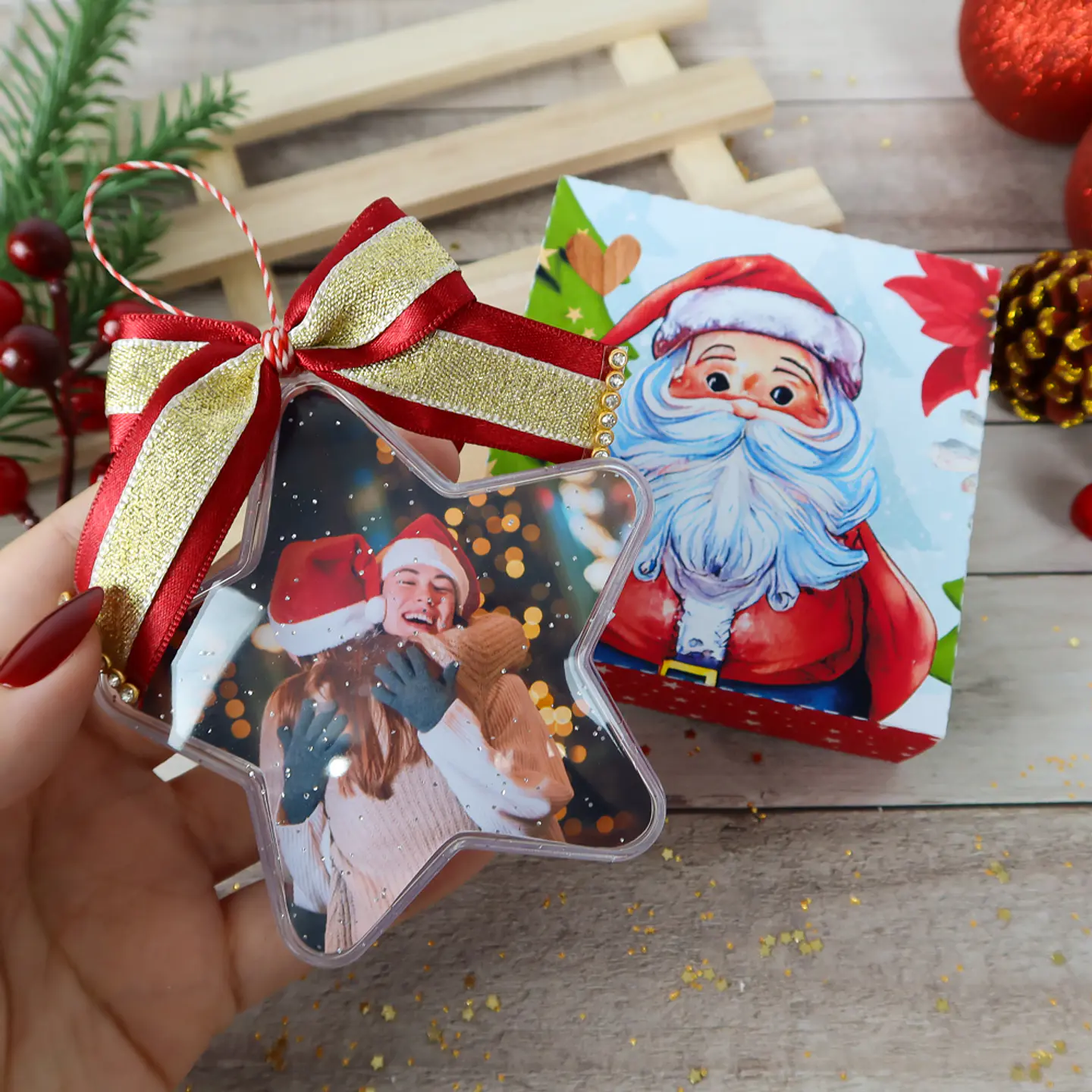 Arquivo Natal Caixa Estrela Acrílica - chuvinha 1