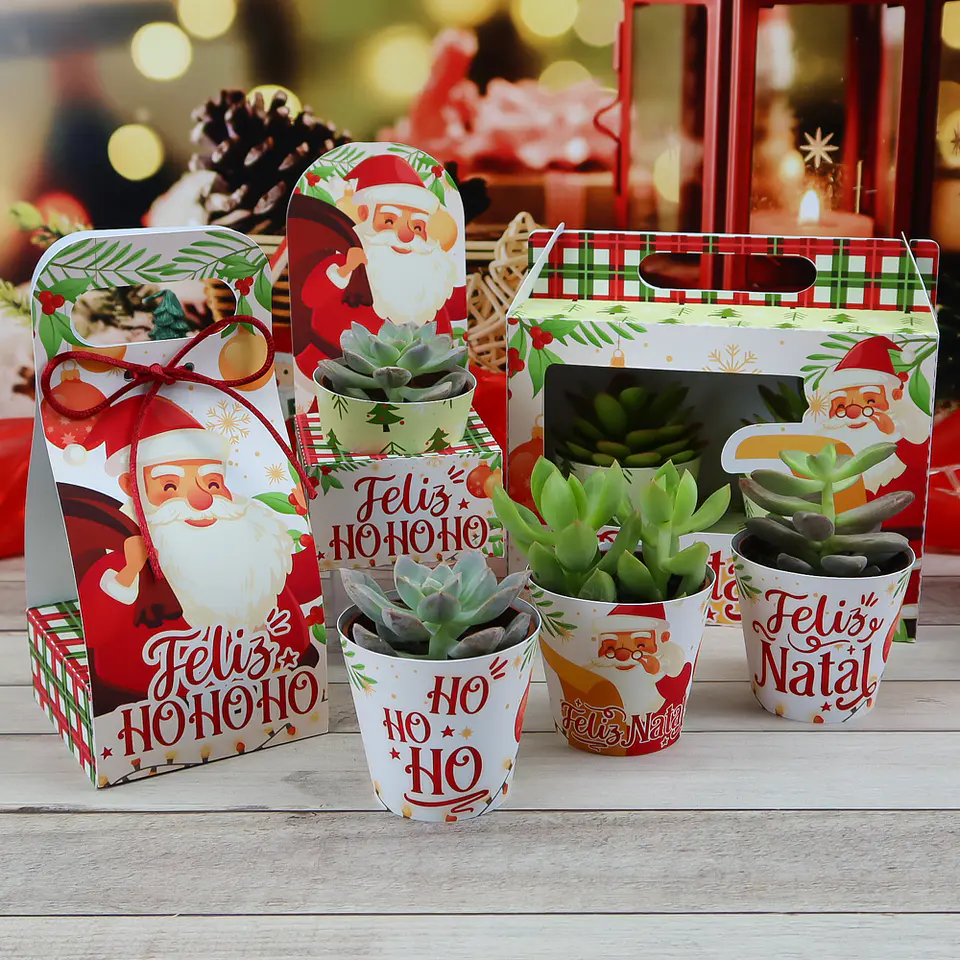 Arquivo de Corte Natal Suculentas - Chuvinha de Papel 1
