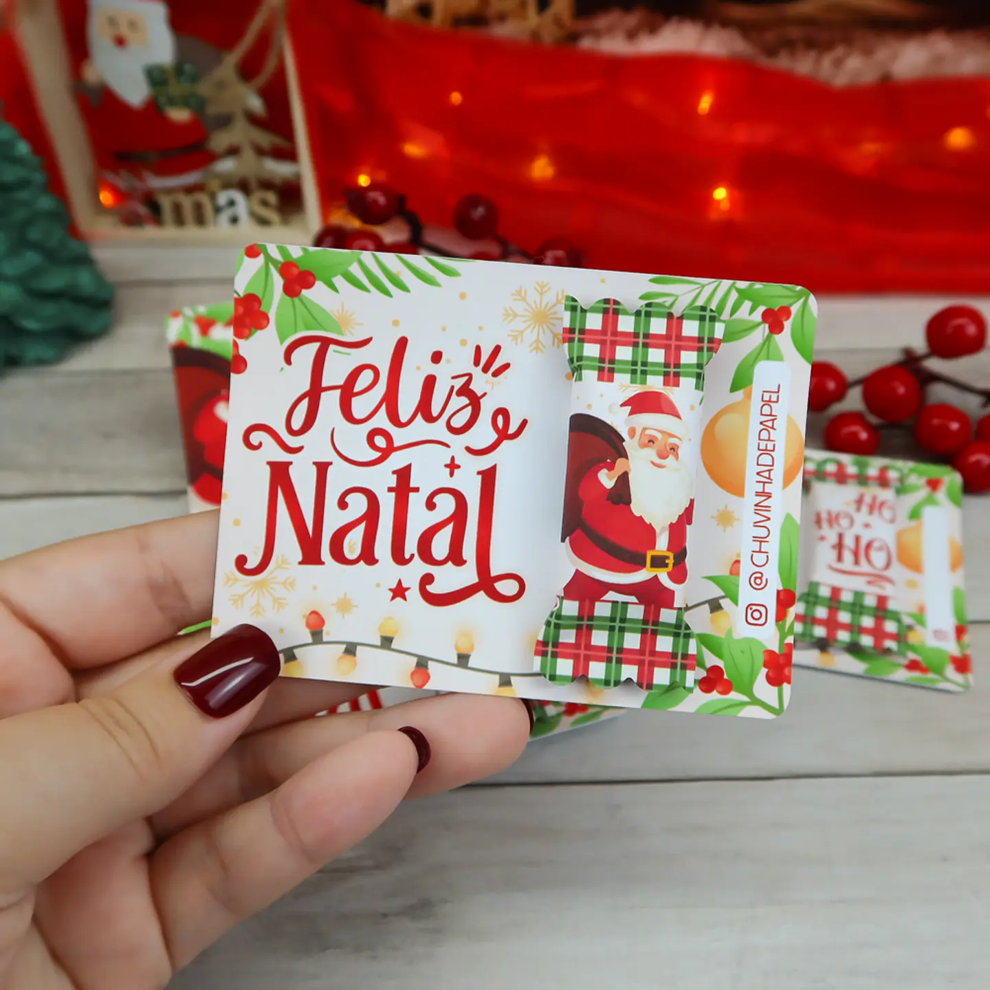 Arquivo de Corte Card para Balinha Natal - Chuvinha de Papel 2