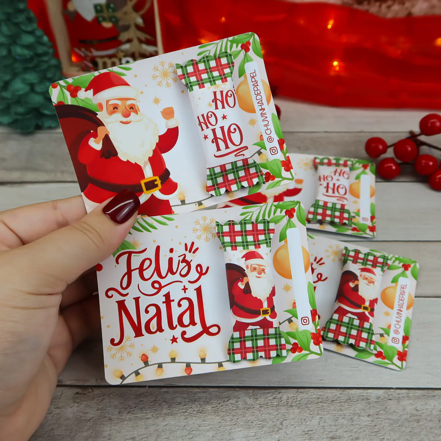 Arquivo de Corte Card para Balinha Natal - Chuvinha de Papel 1