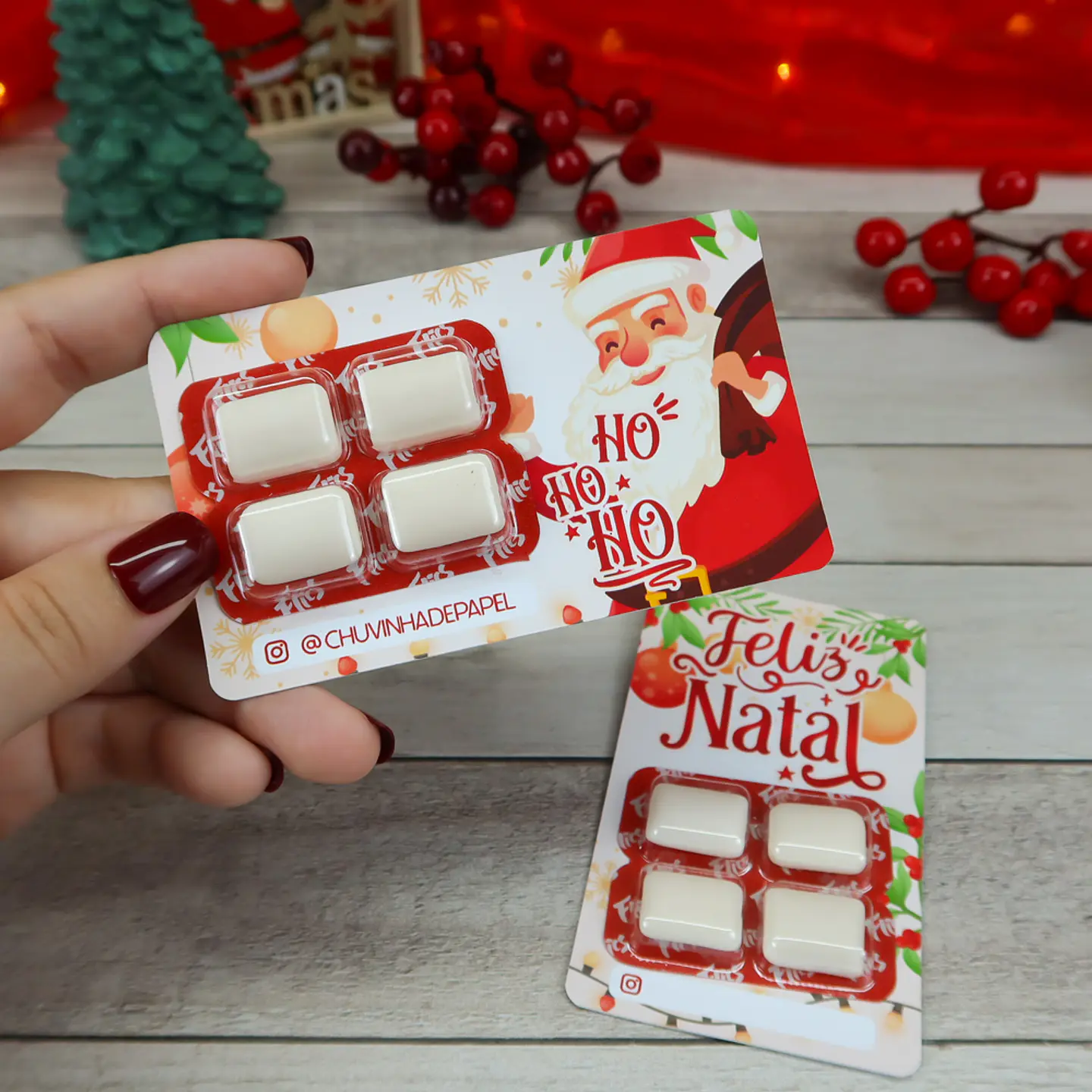 Arquivo de Corte Card para Chiclete Flics Natal - Chuvinha de Papel 1