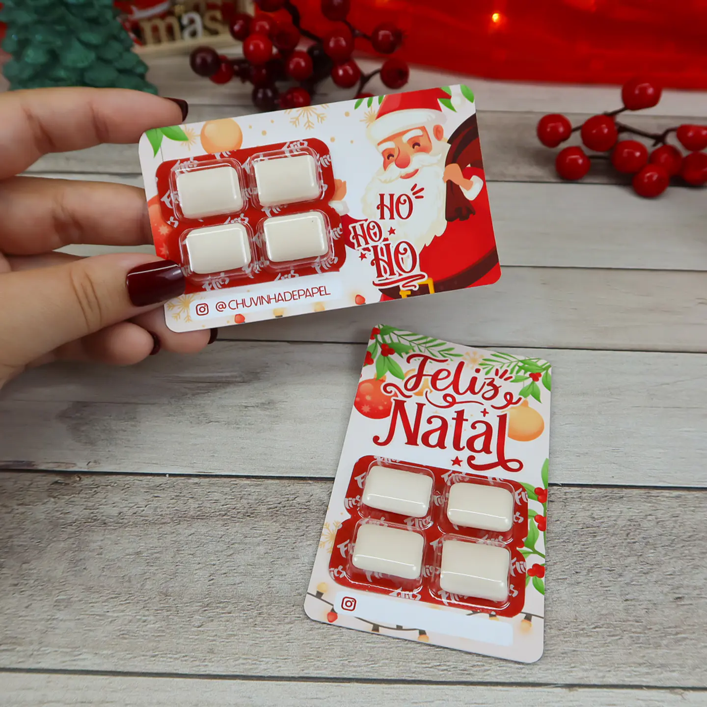 Arquivo de Corte Card para Chiclete Flics Natal - Chuvinha de Papel 3