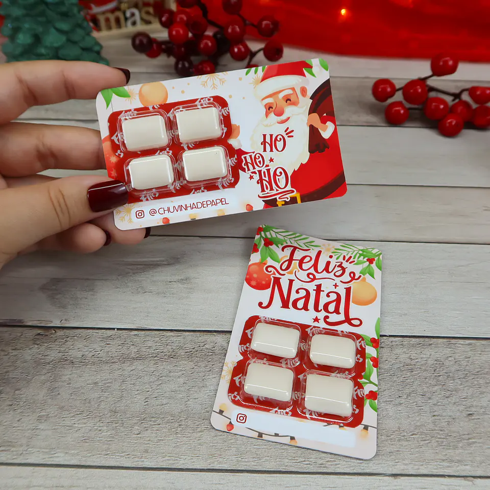 Arquivo de Corte Card para Chiclete Flics Natal - Chuvinha de Papel 3