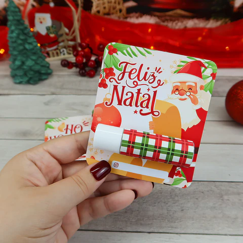 Arquivo de Corte Card para Protetor Labial Natal - Chuvinha de Papel