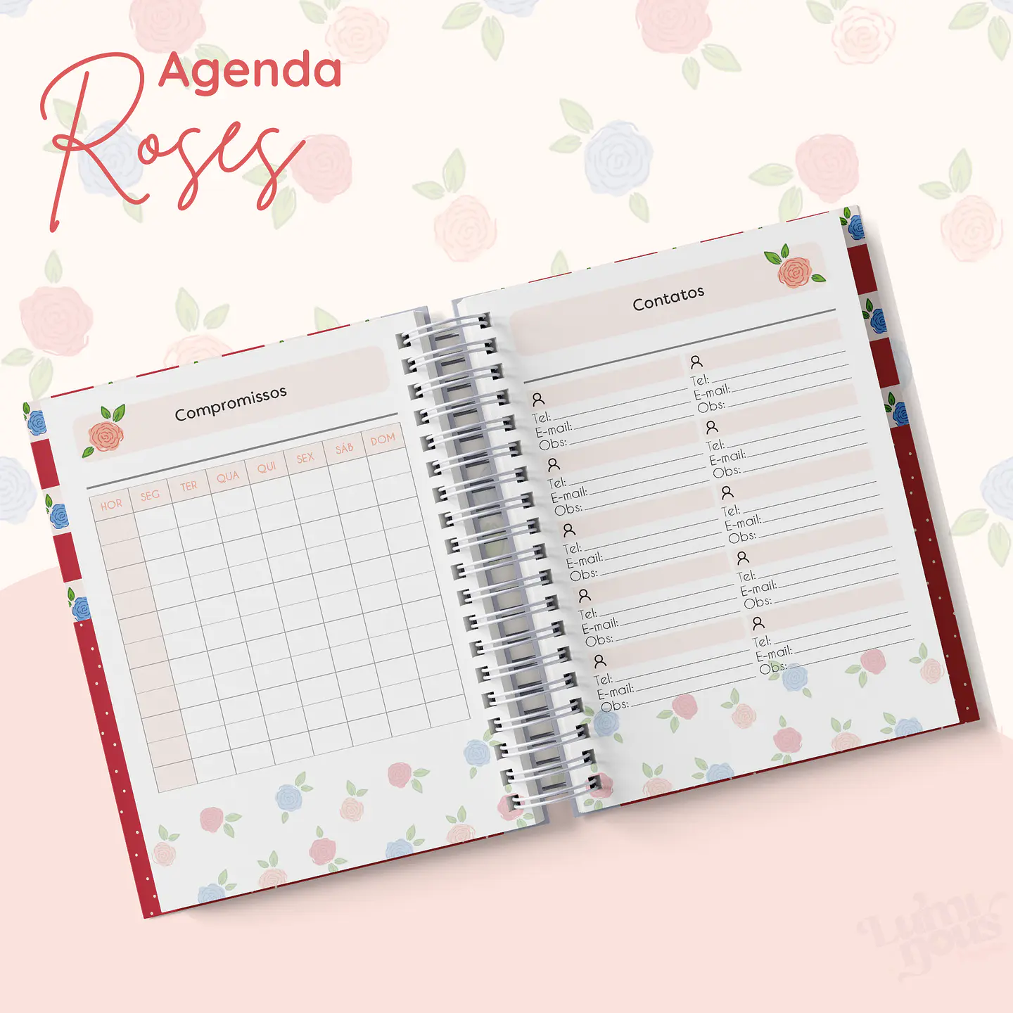 Arquivo Agendas 2025 Coleção Roses - Luminous Paper 3