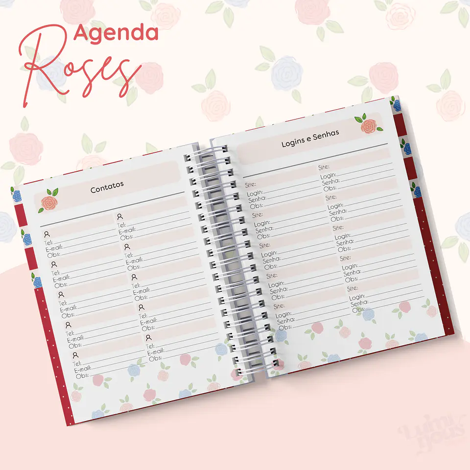 Arquivo Agendas 2025 Coleção Roses - Luminous Paper 4