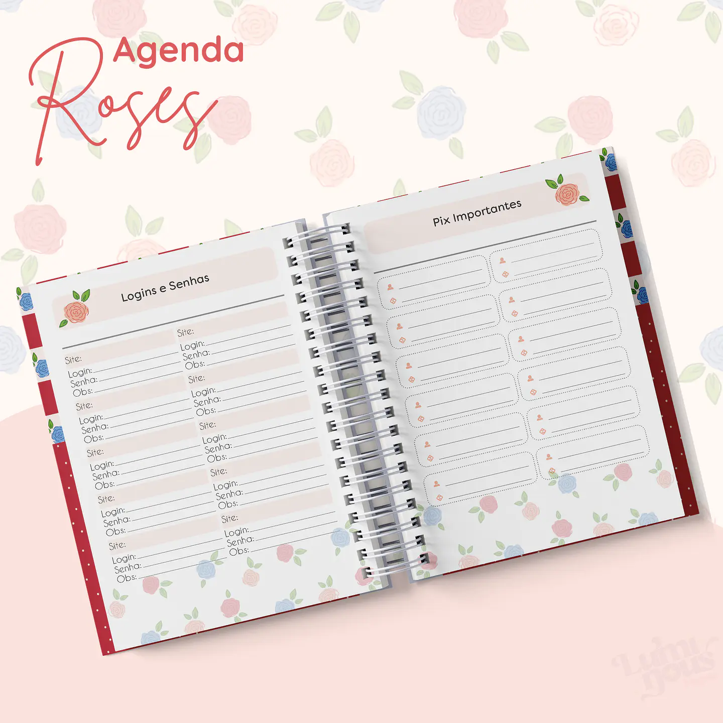Arquivo Agendas 2025 Coleção Roses - Luminous Paper 5
