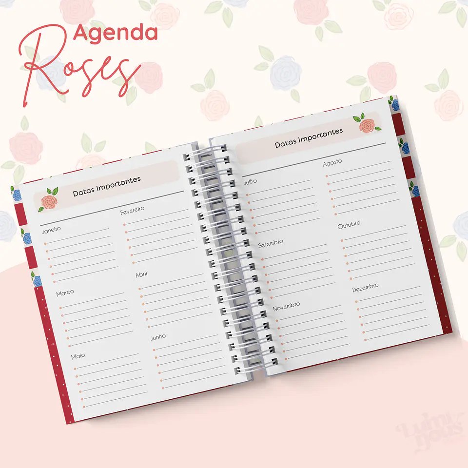 Arquivo Agendas 2025 Coleção Roses - Luminous Paper 6