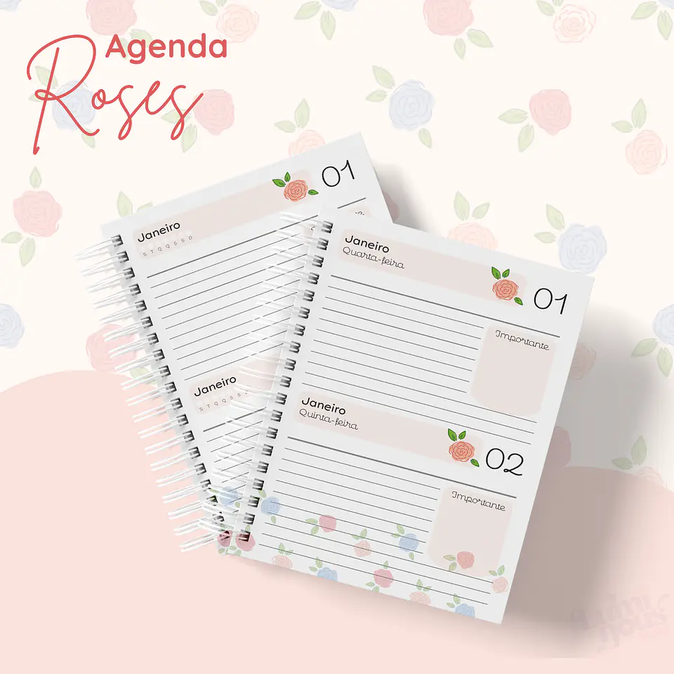 Arquivo Agendas 2025 Coleção Roses - Luminous Paper 12